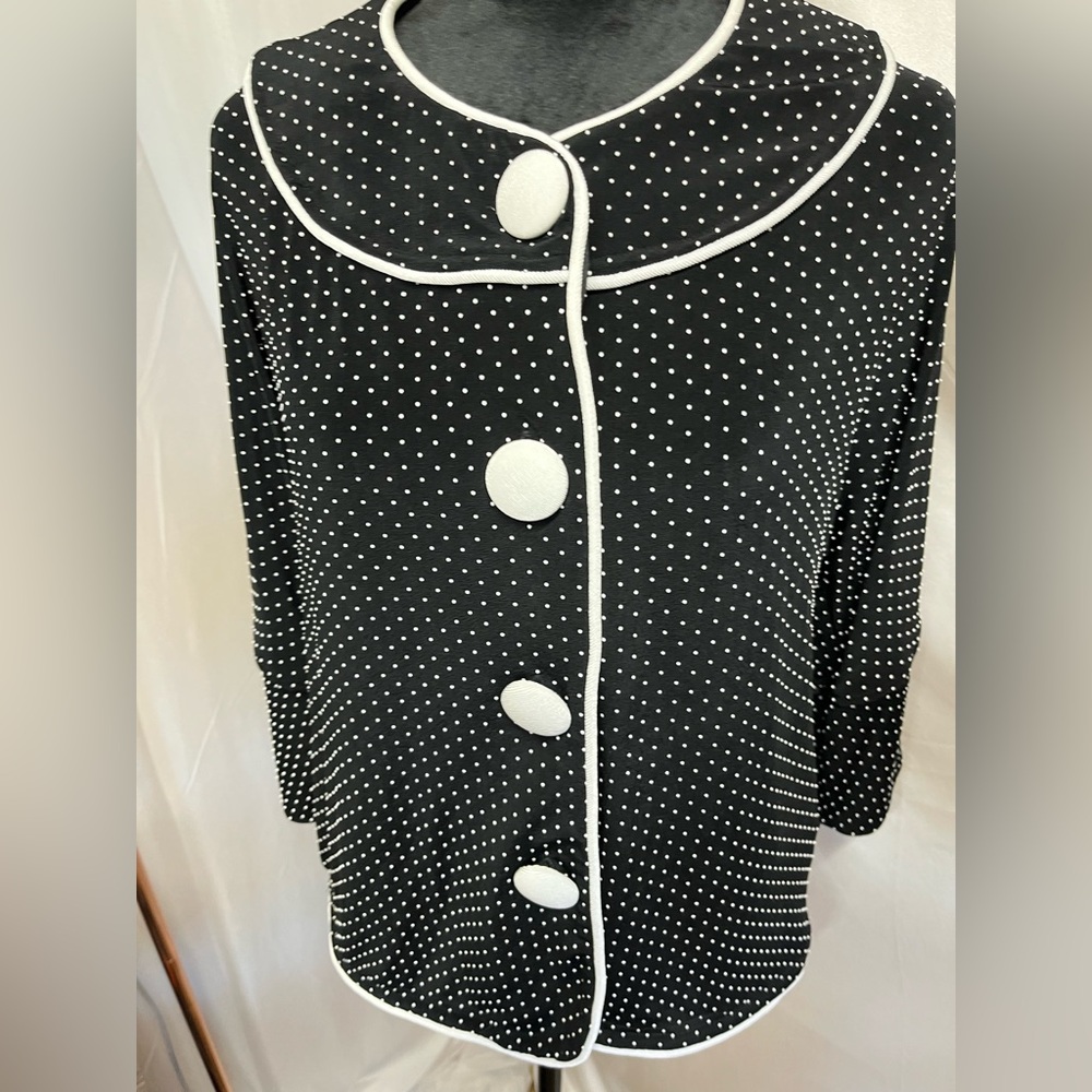 Black and White Polka Dot Blouse. NWOT